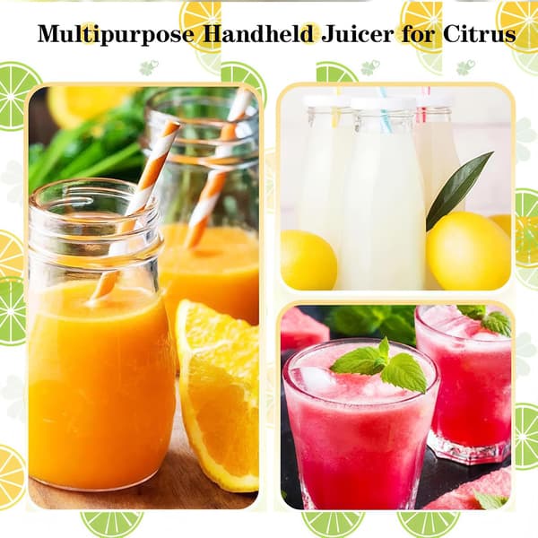 Lemon Squeezer, 2-Pack Manual Juicer with Screw Cap and Pour Spout - Handheld Citrus Press for Limes, Oranges, Easy to Clean and Carry for Kitchen.