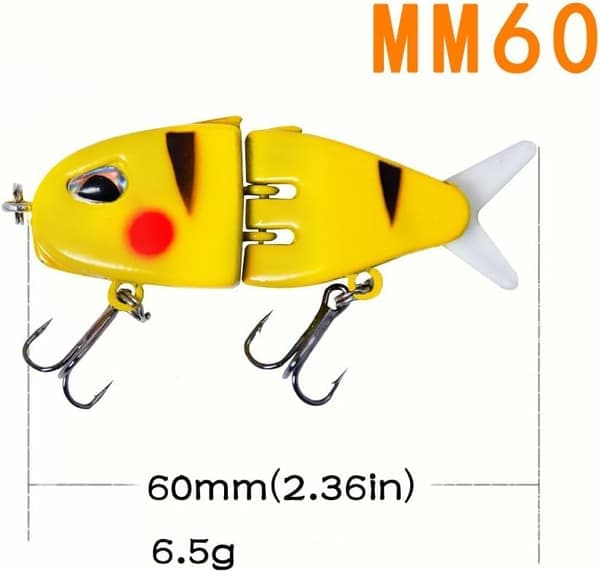 7-pak Mini Multi Segment SwimBaits Fiskemadding Leddelt Glide Bait Islide Glidebait Swimbait Wobbler til Bass Gedde