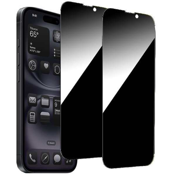 Anti-spion härdat glas skärmskydd för iPhone 16 Plus – 2-pack integritetsskydd i premiumkvalitet