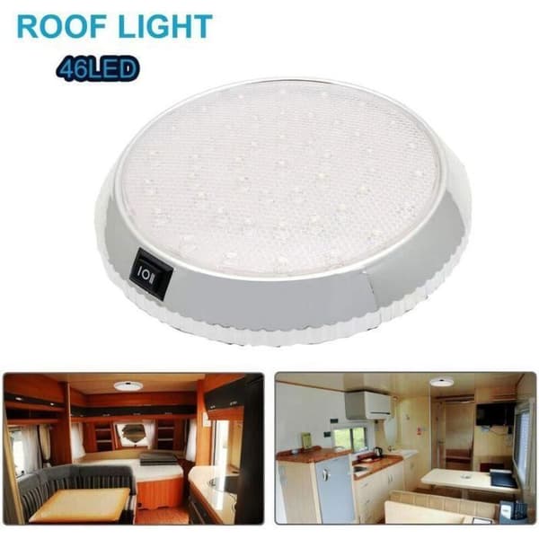 12V LED Loftlampe - XVX - 46 Pærer - til Autocamper, Campingvogn, RV, Trailer, Lastbil og Båd