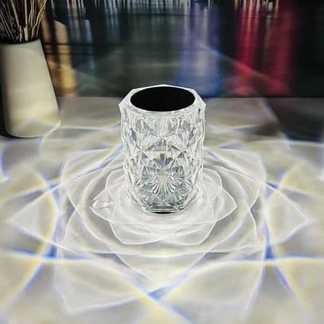 LED Crystal Lamp, Diamond Crystal Table Lamp with 3 Color Changing Touch Control, Bedside Lamp with USB Cable, 913cm