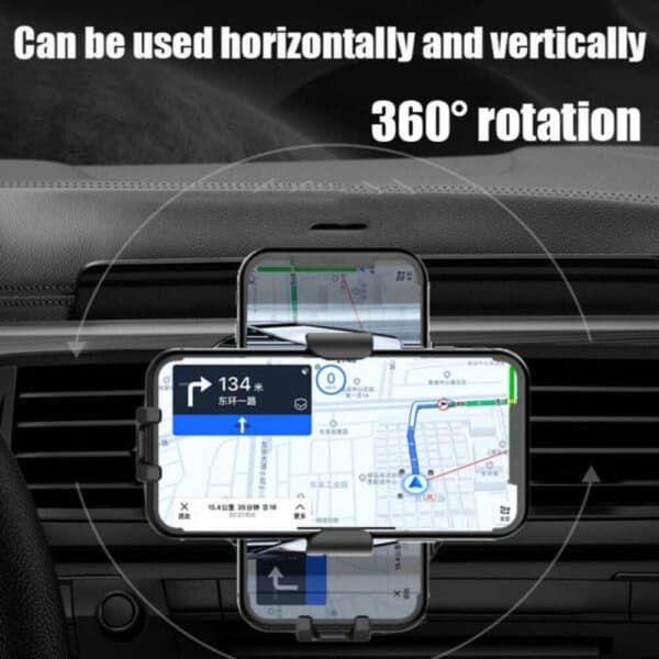 Trådløs Biloplader QI Mobiloplader med Mobilholder til Bil, sort