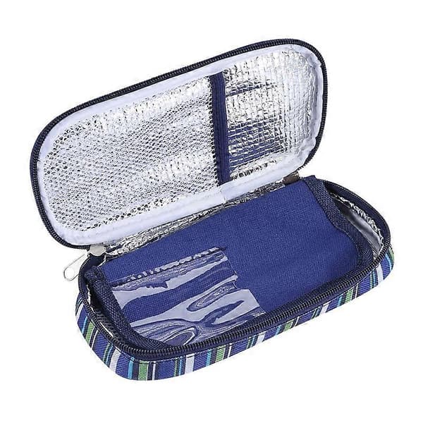 Insulin Cooler Bag Diabetic Organizer Medical Cooler Bag (Navy Blue)
