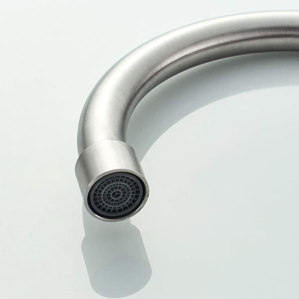 Cold Water Mixer for Kitchen, 360° Swivel, Single Handle Kitchen Faucet, Stainless Steel Maple