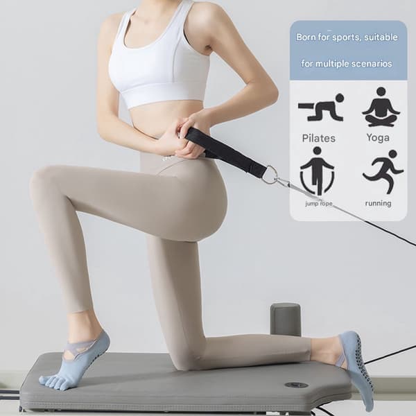Yogastrumper med delt tå til kvinder, 5-pak (sort + hvid + grå + lilla + blå), one size, bløde og skridsikre.