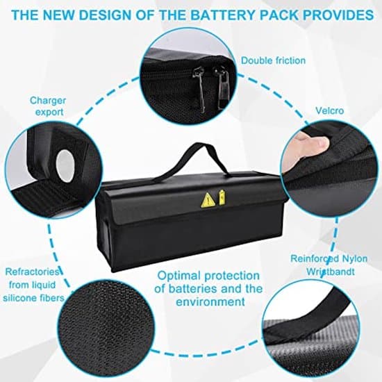 Brandsikker E-cykel Batteritaske til Sikker Opbevaring og Transport 49*15*15CM