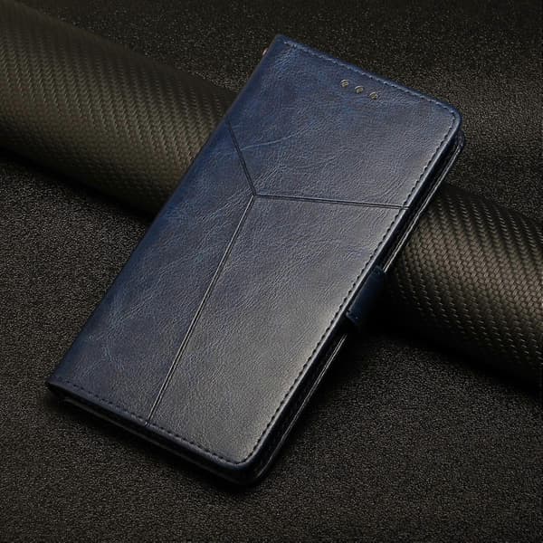 For Motorola Moto G56 5G HT01 Y-shaped Patterned Flip Leather Case Blue