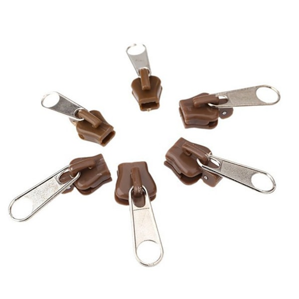 6-Pack Hållbara Blixtlås Khaki Khaki