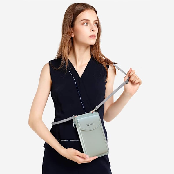 PU Läder Blocker Crossbody Mobiltelefon Väska för Kvinnor Plånbok Handväska