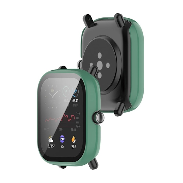 Case+Film PC härdat glas för Amazfit GTS 2 mini dark green dark green