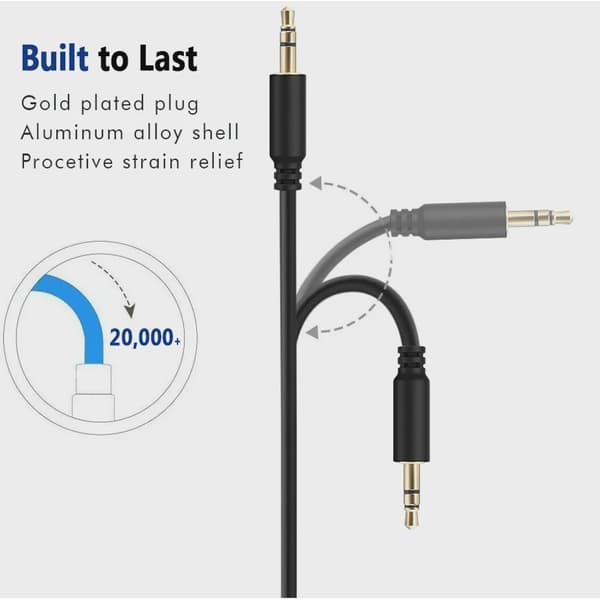 SiGN Lightning–Aux 3,5 mm -äänikaapeli, 1 m – Musta