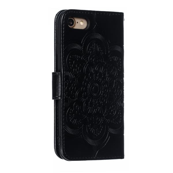 Kompatibel med iPhone 7/8/SE (2020/2022) - Mandala Pung Etui - Sort Sort Sort Black IPHONE8/7/SE 2020/SE2/SE3
