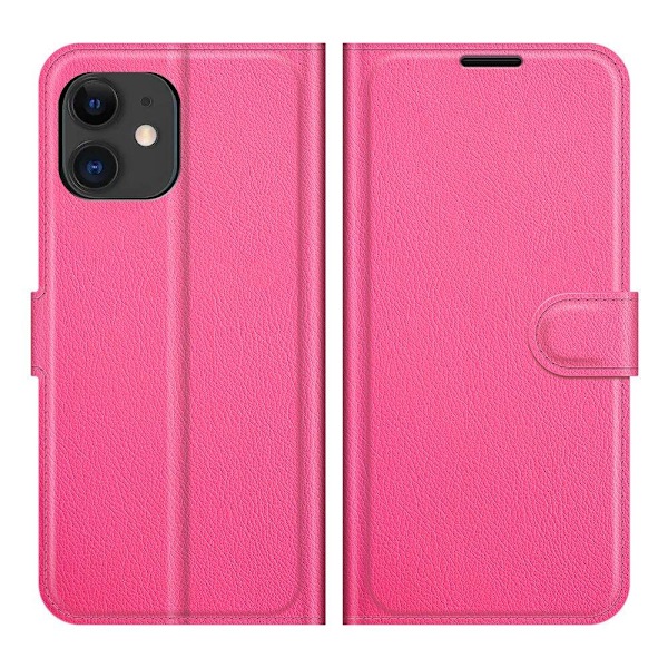 iPhone 12 - Stilrent Praktiskt NKOBEE Plånboksfodral Rosaröd Rosaröd