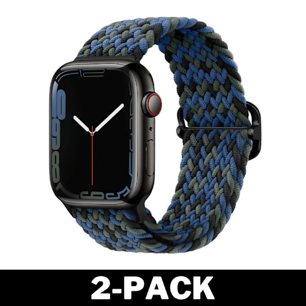 Flätat Armband för Apple Watch 38/40/41 mm Blågrön Mix M 2-Pack 2-Pack