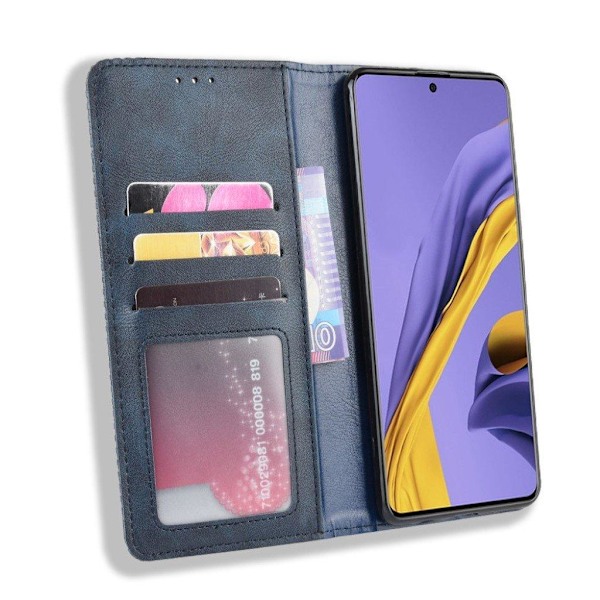 Bofink Vintage läder Samsung Galaxy A51 fodral - Blå Blå