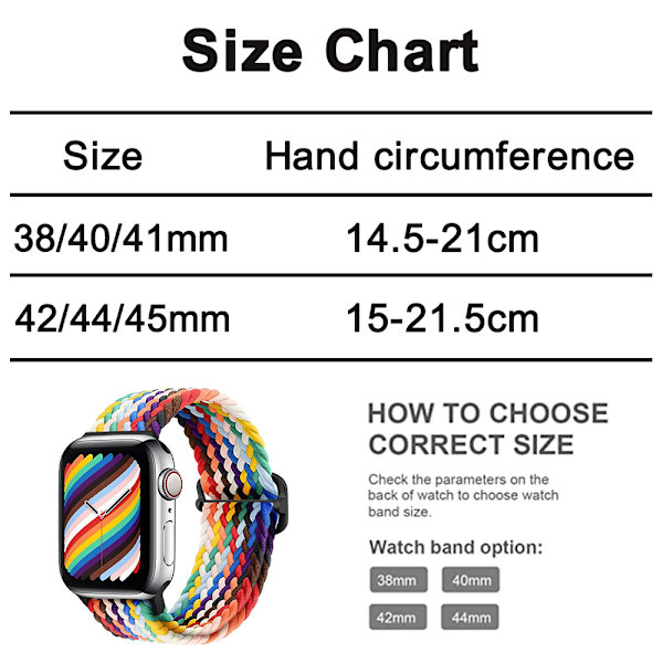Flätat Solo Loop-kompatibelt armband för Apple Watch för kvinnor och män, stretchiga nylonelastiska armband för iWatch Series svart 38/40/41mm