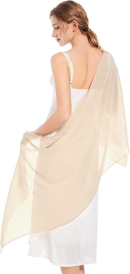 Shawls and Wraps Soft Chiffon Scarf for Evening Dresses Wedding Stole champagne