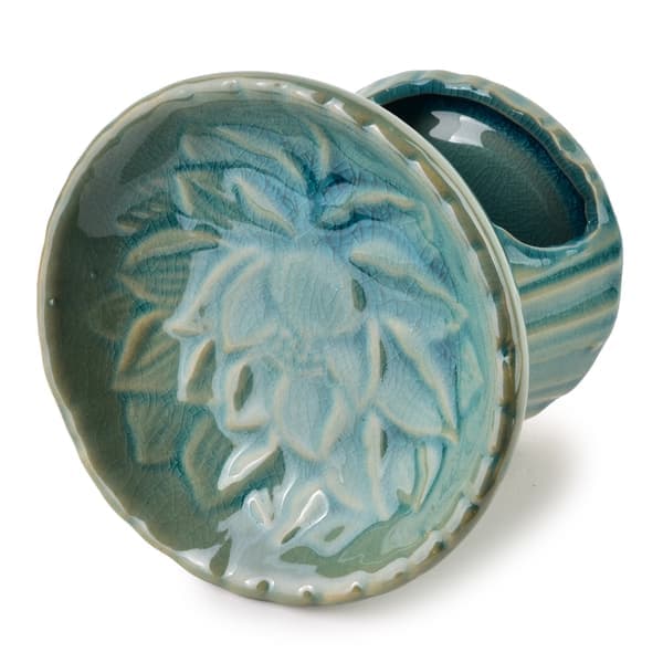 Keramisk Aromaterapi Eterisk Olje Varmer Skål 11x8x8.5 cm - Turkis, Stilig Design