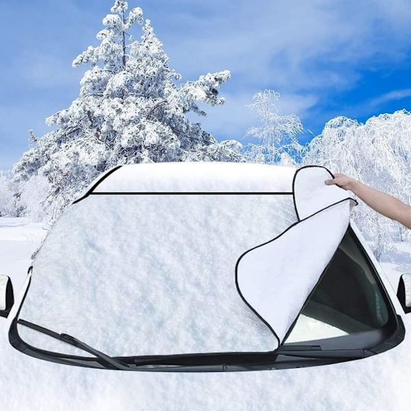 Bilsnöskydd för vindruta, bilsnöskydd med 4 lager skydd, snö, is, sol, frostskydd, extra stort vindruteskydd för vinter passar