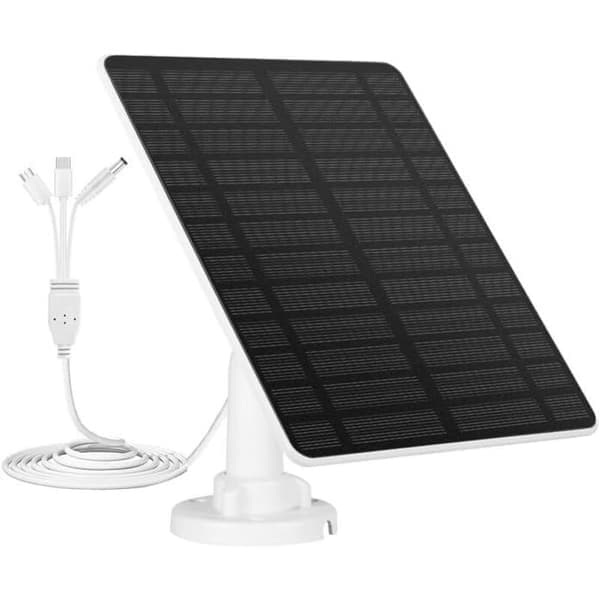 Eufy GuKKK 5W solpanel för kamera, 5V solpanel med USB-C-port, Micro USB-adapter, IP65 vattentät