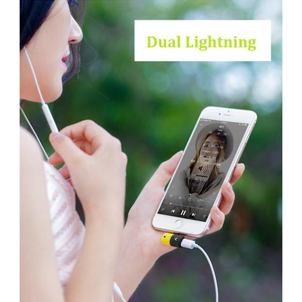 2st iPhone 7/8/X Adapter 2-in-1/Lyssna musik & ladda samtidigt 2st white green 2st white green