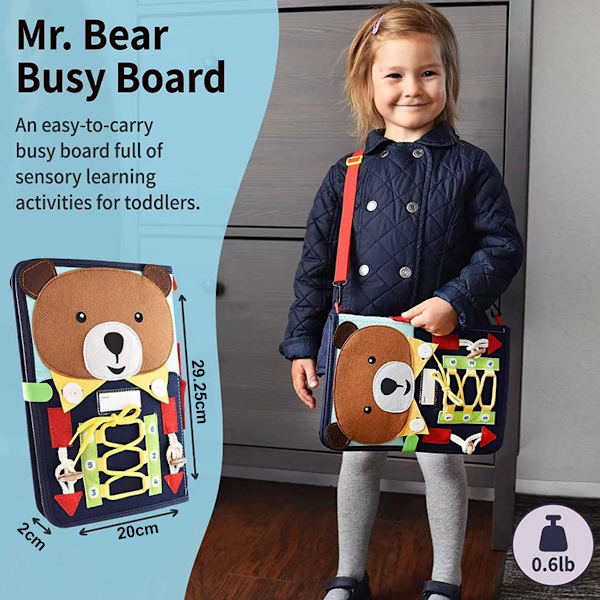 Baby Busy Board för 1-åringar, Toddler Busy Board Åldrar 1-3, Busy Board för Småbarn 2-4, Reseleksaker för Småbarn 1-3
