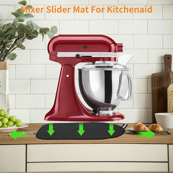 Glidmatta för Kitchenaid Stand Mixer Slider Mat med böjbara sladdorganisatörer för KitchenAid 4-5 Qt-apparater