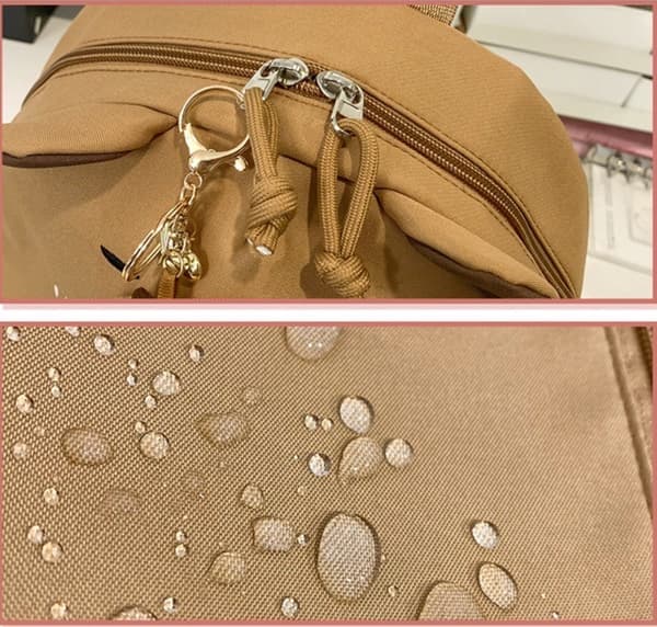 Backpack, 15L Holds laptop in compartment, With Capybara pendant, Brown