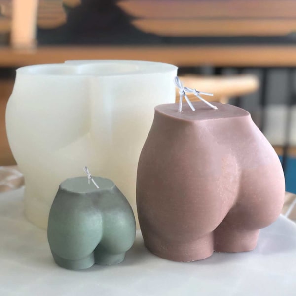 Stearinljus Form 3D Rumpa 6cm vit