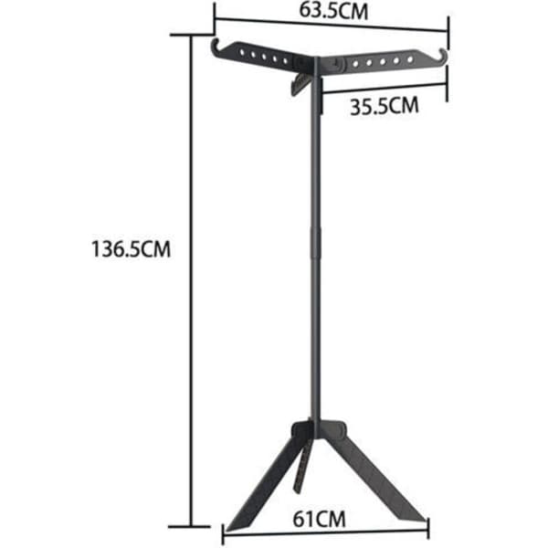 Clothes Drying Rack, Foldable Clothesline for Indoor and Outdoor Use, 360° Rotating Clothes Dryer with 3 Hooks, Black