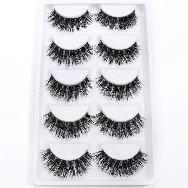 Minkpäls 3D Lösögonfransar Kit, 10 Fransar Falska Ögonfransar, Mjuka Flexibla Falska Ögonfransar, Hela Ögonlocken för Damer Kvinnor Naturlig Look (5 Par / Box)