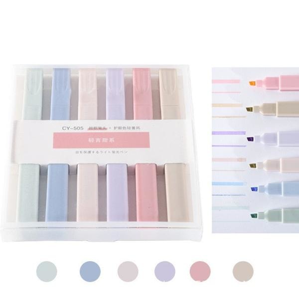 6st Överstrykningspennor för anteckningar - Penna - MultiColor Set 1 - Rosa MultiColor Set 1 - Rosa