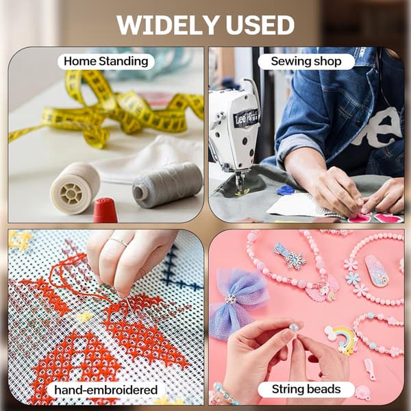 Plastik nåletråder, nåletråder til håndsyning, sytilbehør, nem trådning, velegnet til håndsyning og patchwork (5 stk.)