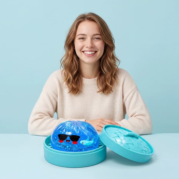 Ultra sjældne hajbolle-dumplings, glitrende bløde og søde legetøj, TPR-dumplings, samleobjekter, stresslindring - blå blue 1