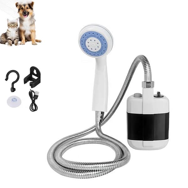 USB Genopladelig Bærbar Brusepumpe med Sprøjtehoved til Udendørs Forfriskning, Perfekt til Camping, Vandreture, Rejser, Bilvask, Kæledyr Basic-Sort