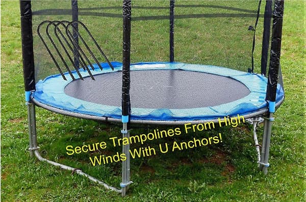 8x Trampolinefester, Kraftige U-formede Trampolineankre Markfester Landskapspinner for Trampolinetelt, Trampolinetilbehør