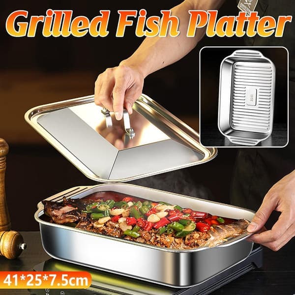 Grillet Fiskefad Krepsfad Bakke Grillfad til Camping Have BBQ