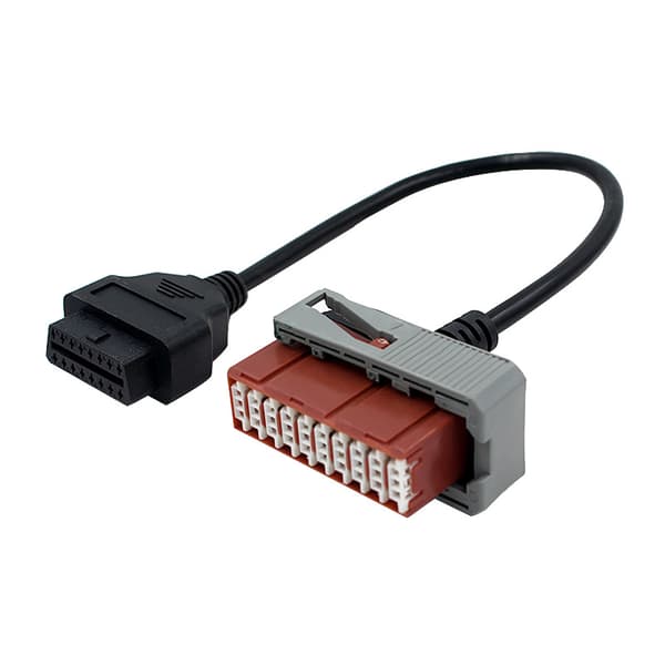 OBD2 - 30-pin til 16-pin adapterkabel for OBD diagnoseenhet, egnet for eldre Peugeot, Citroën og PSA-konsernmodeller