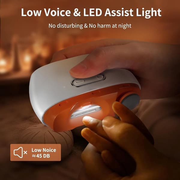 Electric Automatic Nail Clipper, 2-in-1 Rechargeable Nail File, Multifunctional LED Nail Polisher