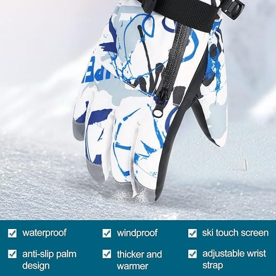 Skihandsker til mænd og kvinder Vandtætte sneskihandsker til vintersnowboarding