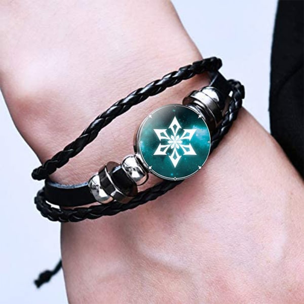 Zodiac Armband för Män Present till Män Läderarmband Konstellation Flätad Armband Födelsedag Julgåva