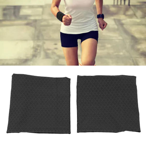 2PCS Kylningshandledsskydd Is Silke Hudvänlig Elastisk Unisex Andningsbar Svett Absorberande Handledsskydd för Atletisk Träning Svart