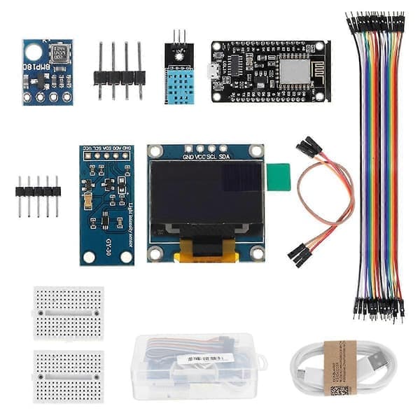 Vejrstationssæt, fugtighed og omgivelsestemperatur Bmp180, tryksensor Esp8266
