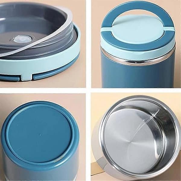 Matboks for varm mat, 1000 ml mattermos i rustfritt stål, vakuumisolert med håndtak