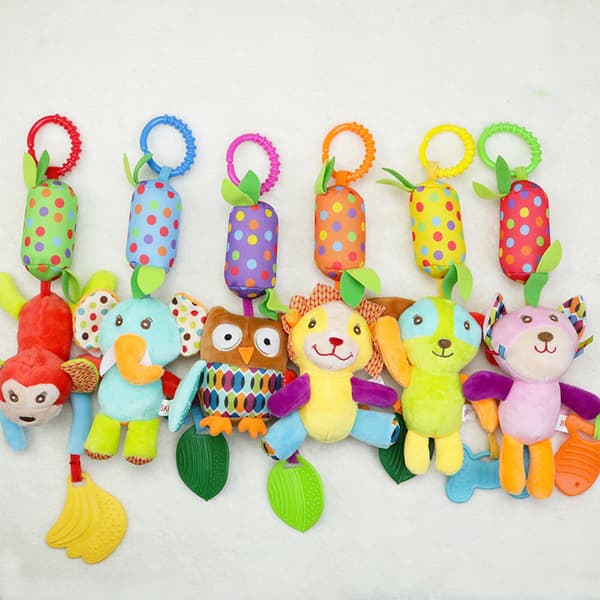 Soft Toy Wind Chime Hanging Toy – Stroller & Crib Toy with Teether for Infants Elephant Wind Chimes