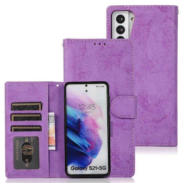 Praktiskt Plånboksfodral (Leman) - Samsung Galaxy S21 Svart Svart