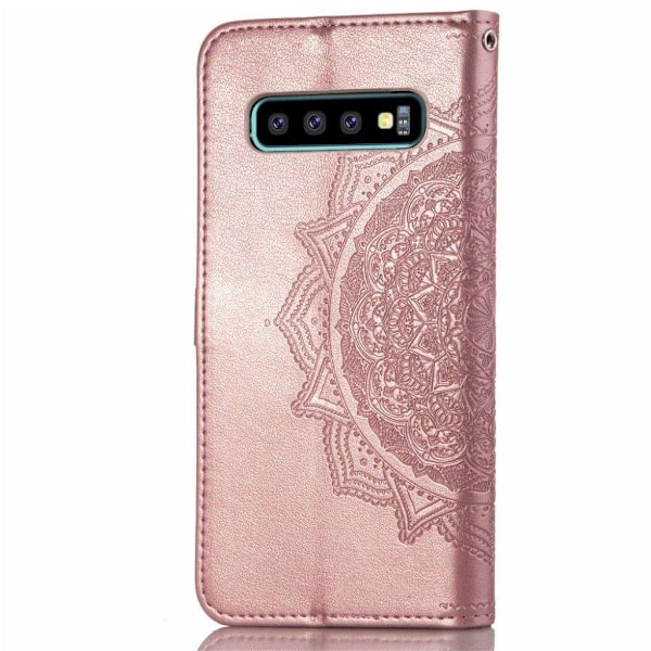 Mandala läder Samsung Galaxy S10 Plus fodral - Rosa Rosa