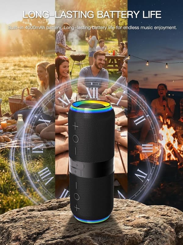 2-in-1 Portable Detachable Bluetooth Speaker Waterproof Split Wireless Speaker Bluetooth V5.4 with 20W High Stereo Sound Wireless Pairing for Home