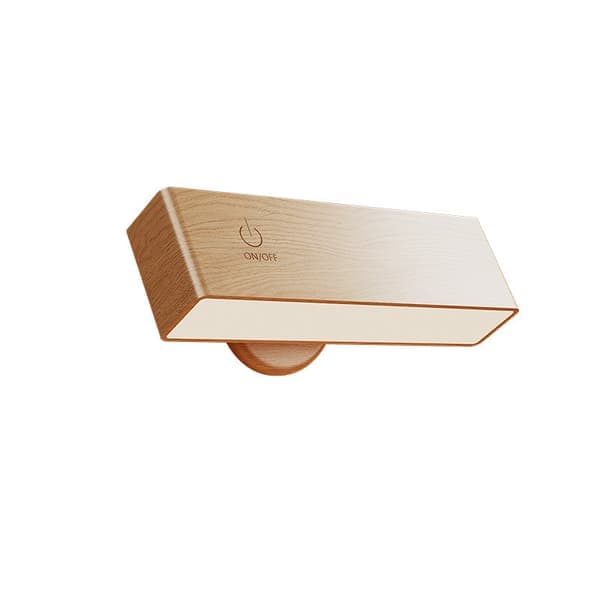 LED Solid Wood Wall Lamp, Wooden Bedside Lamp with Base and Detachable Lamp Head, 360° Flexible Light Source Adjustment, 4000K Neutral Light.