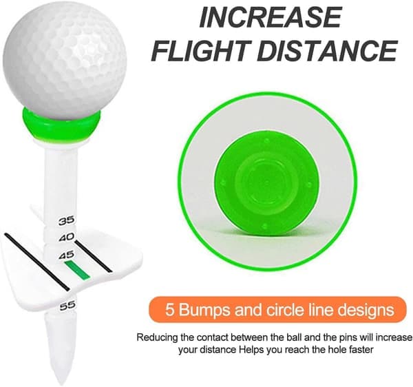 2026 New 4pcs Professional Plastic Golf Tees 3-1/4 Inch Unbreakable Golf Tees with Triangle Mark Adjustable Height Aiming Direction Gift Box